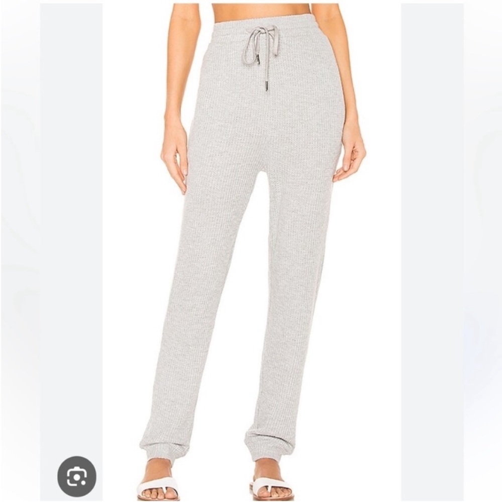 L*Space Grey Waffle Knit Loungewear Jogger Pants Size XS